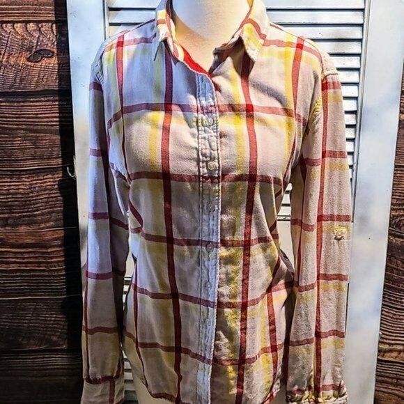 Anthro Jach’s Girlfriend Lg Double Layer Button Up - Picture 1 of 10